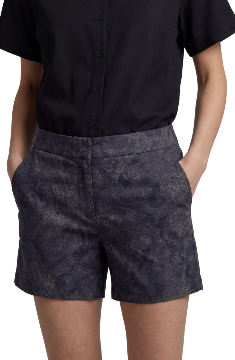 Lords of Harlech Paisley Explosion Womens Tailored Short, Alternate, color, Paisley Explosion Black