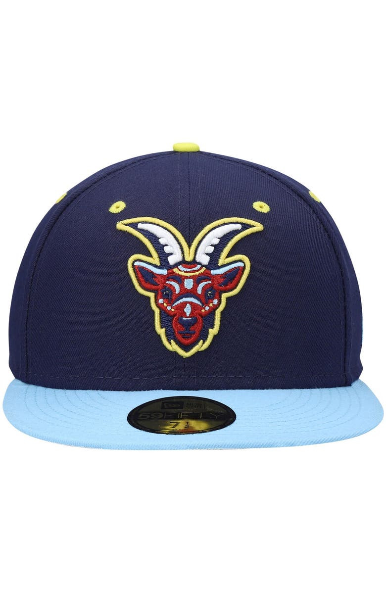 New Era Men's New Era Navy/Light Blue Cabritos Maldichos de South Bend Copa De La Diversion 59FIFTY Fitted Hat, Alternate, color, 