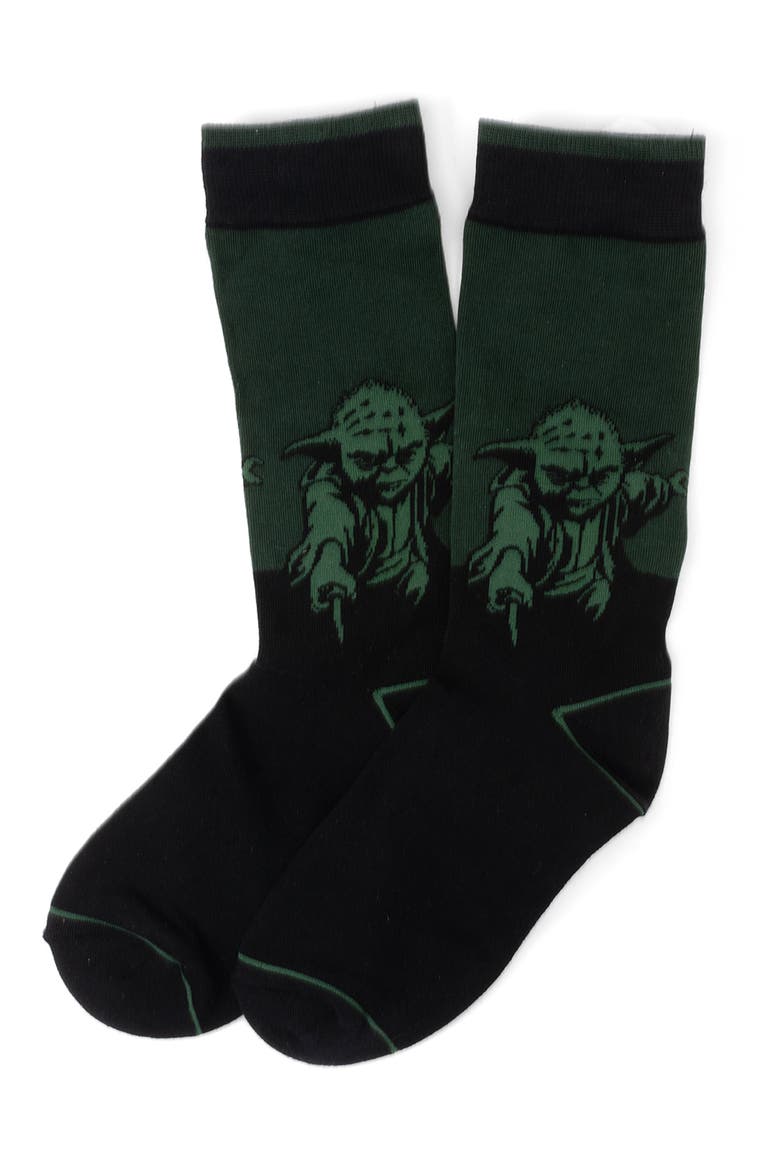 Green Yoda Socks & Jedi Lapel Pin Gift Set, Alternate, color, BLACK