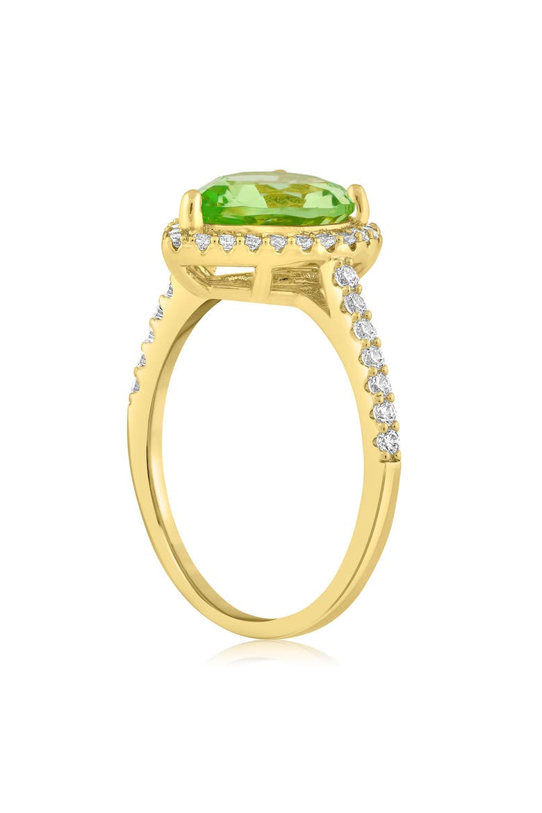 Pear Shaped Halo Cubic Zirconia Ring, Alternate, color, GREEN