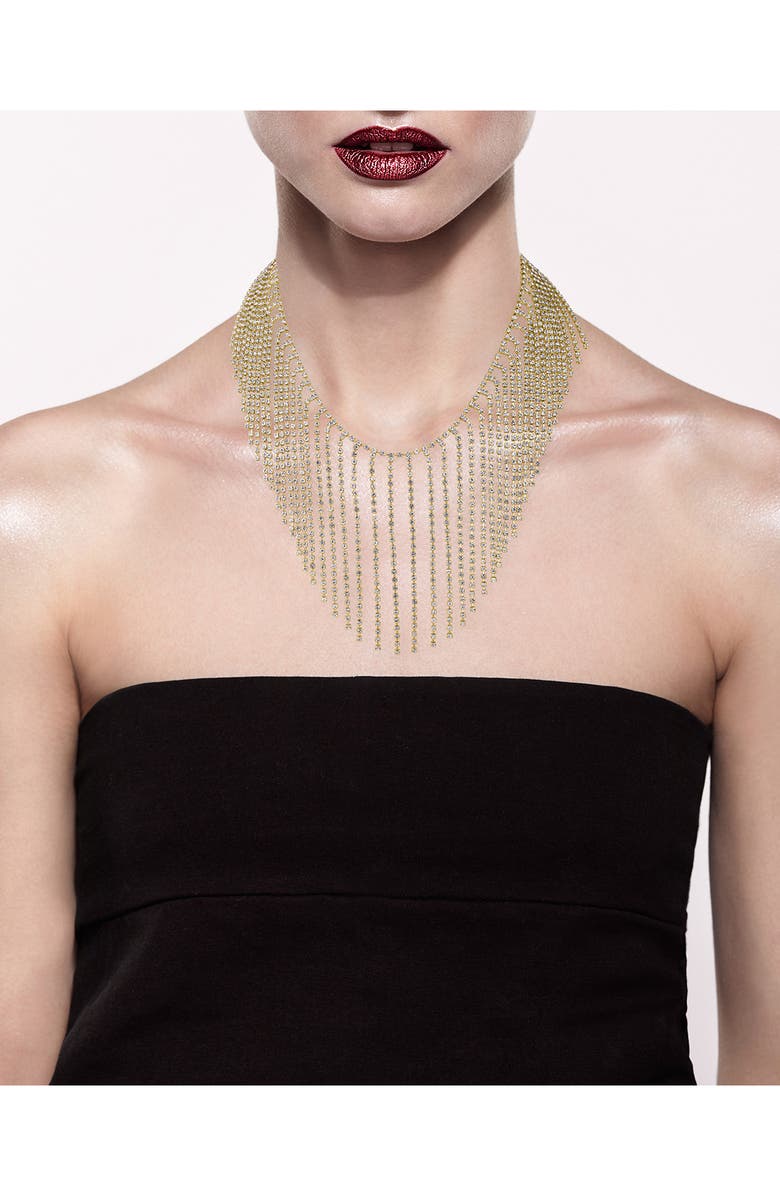 JARDIN Multistrand Crystal Statement Necklace, Alternate, color, Clear/ Gold