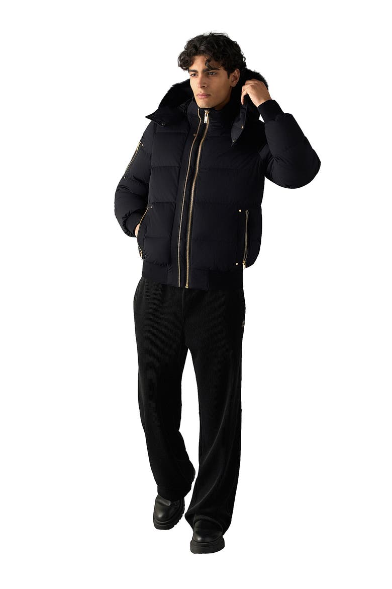 Stagg Down Bomber Jacket, Alternate, color, BLK W/ BLK SH - 305