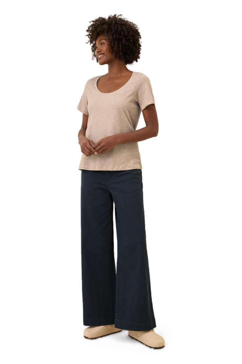 Organic Cotton Softspun Scoop Neck Tee, Alternate, color, Flax Heather