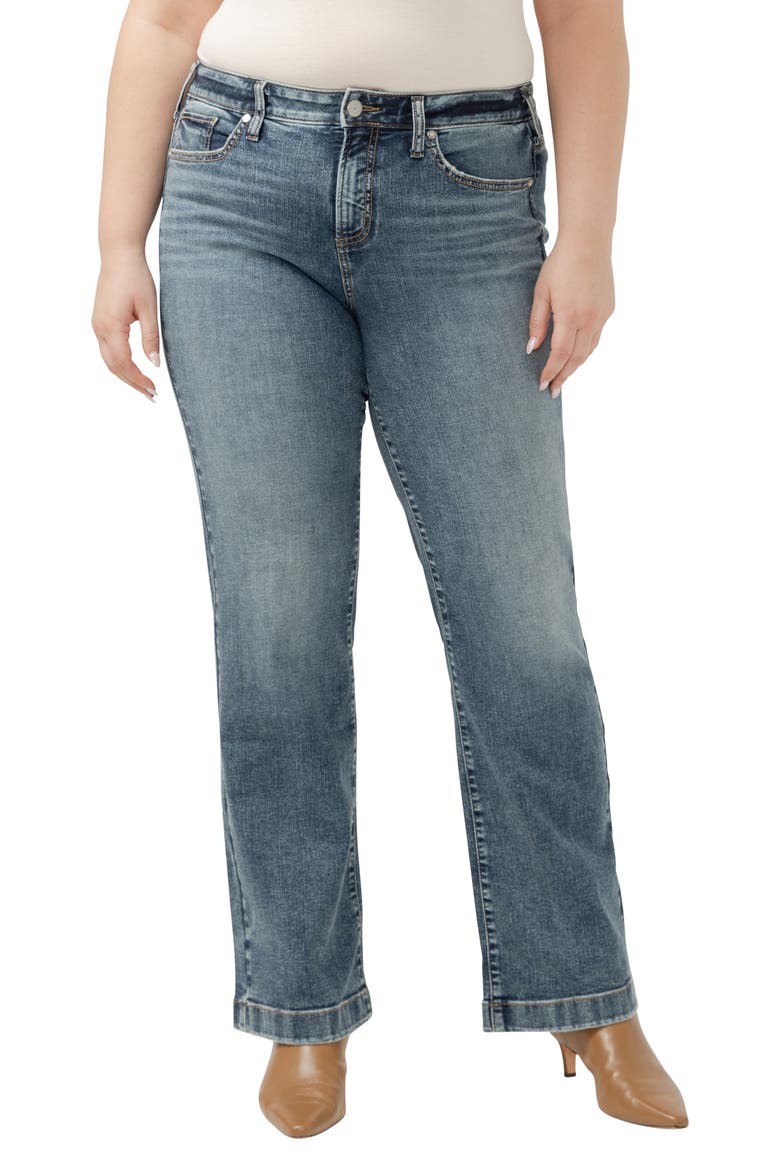 Suki Curvy Mid Rise Wide Leg Trouser Jeans, Main, color, INDIGO