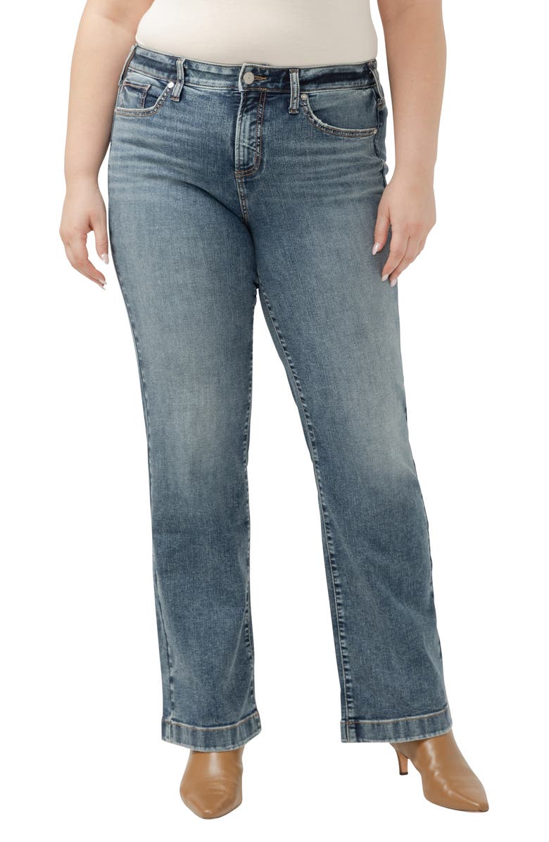 Silver Jeans Co. Suki Curvy Mid Rise Wide Leg Trouser Jeans, Main, color, 