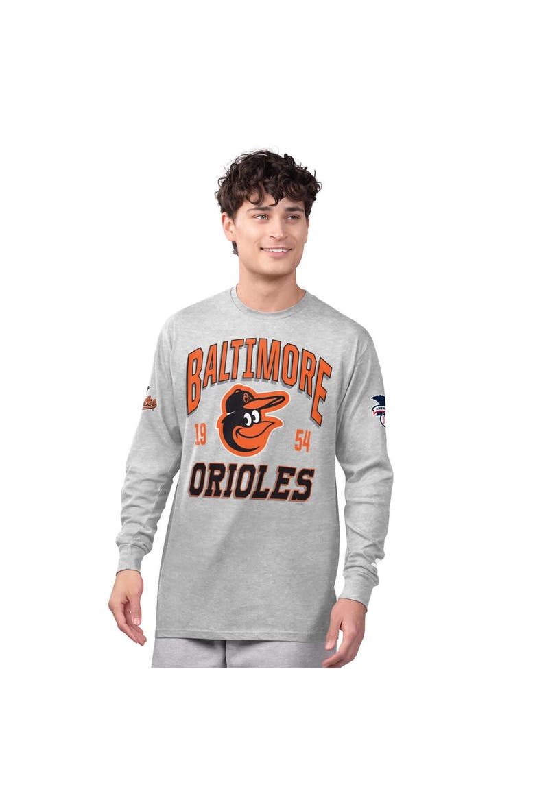 Men's Starter  Heather Gray/Orange Baltimore Orioles Two-Pack Long Sleeve & Short Sleeve T-Shirt Set, Alternate, color, Orange