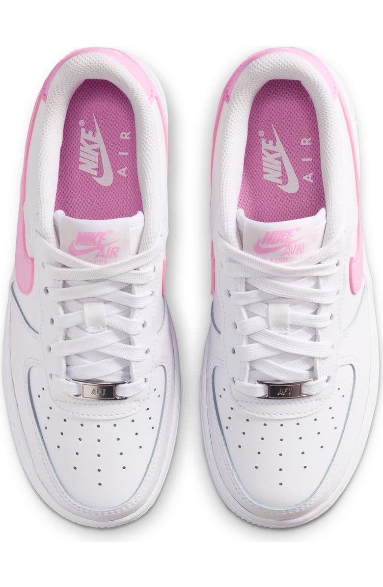 Nike Kids' Air Force 1 Sneaker, Alternate, color, 124 White/Pnkris