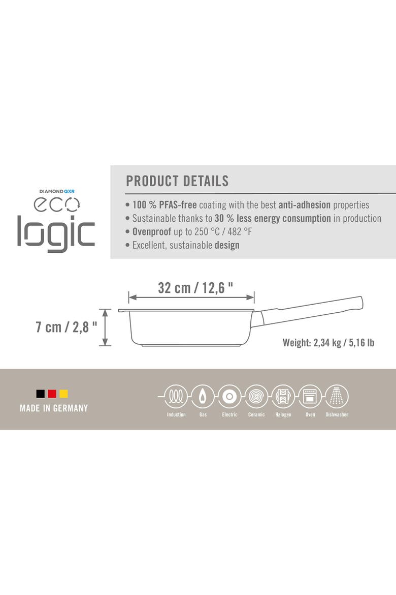 Ecologic Nonstick Saute Pan 12.5-Inch, 5 Quart, Alternate, color, Black