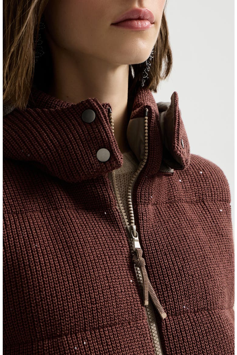 Knit down vest, Alternate, color, Bordeaux