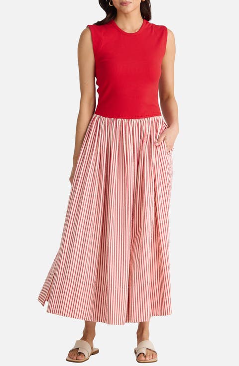 Daphne Stripe Skirt Maxi Dress