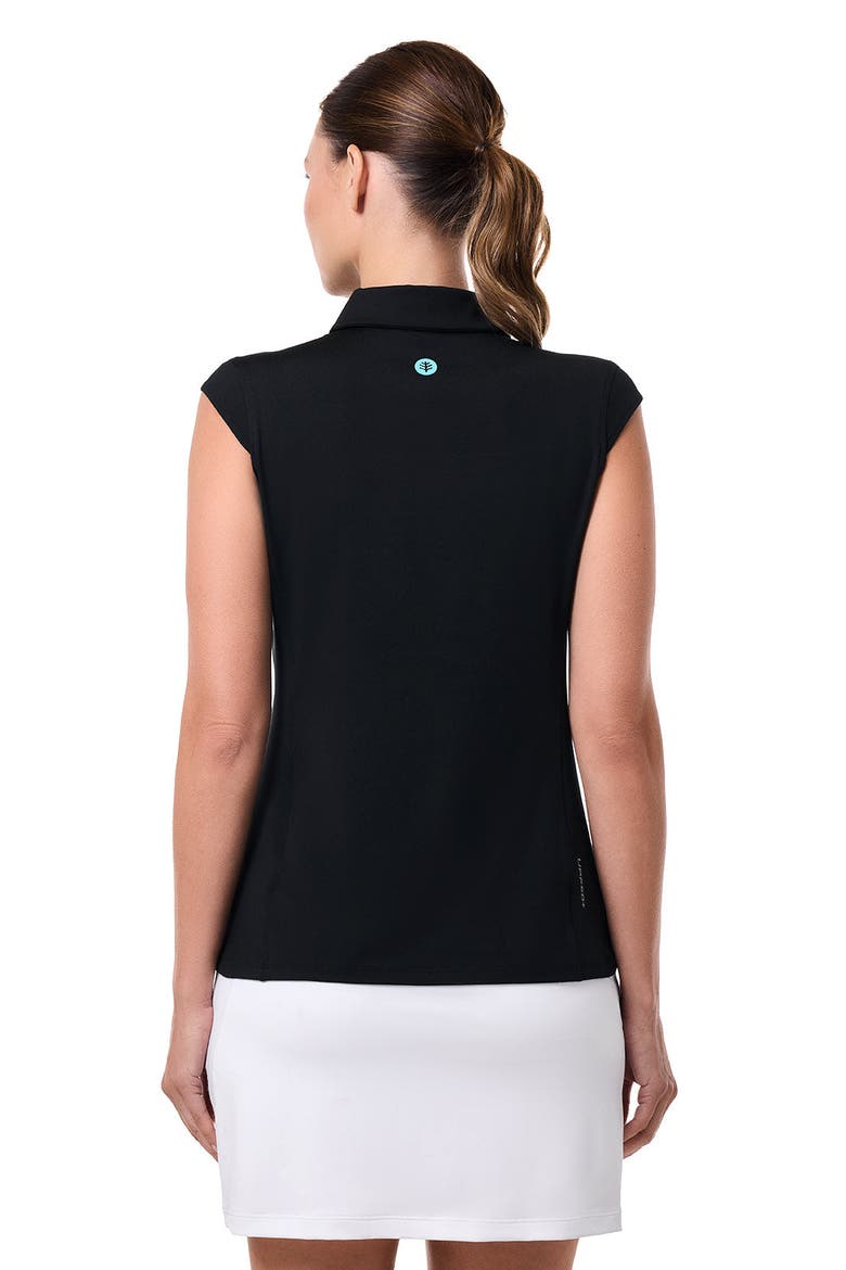 Women's Dew Performance Sleeveless Polo, UPF 50+ Sun Protection, Alternate, color, Black