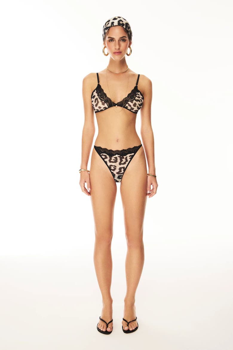 Vilma Leopard Tulle Thong, Alternate, color, Black
