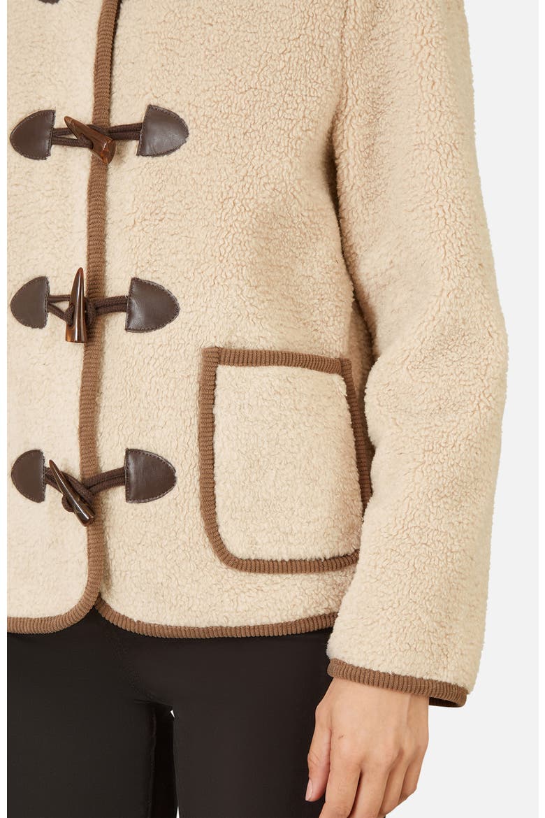 Tailored Borg Toggle Jacket, Alternate, color, Cream