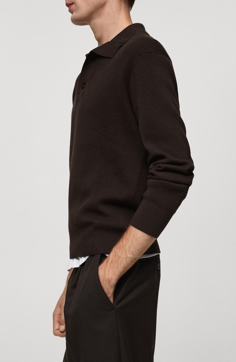 MANGO Regular Fit Long Sleeve Sweater Polo, Alternate, color, 