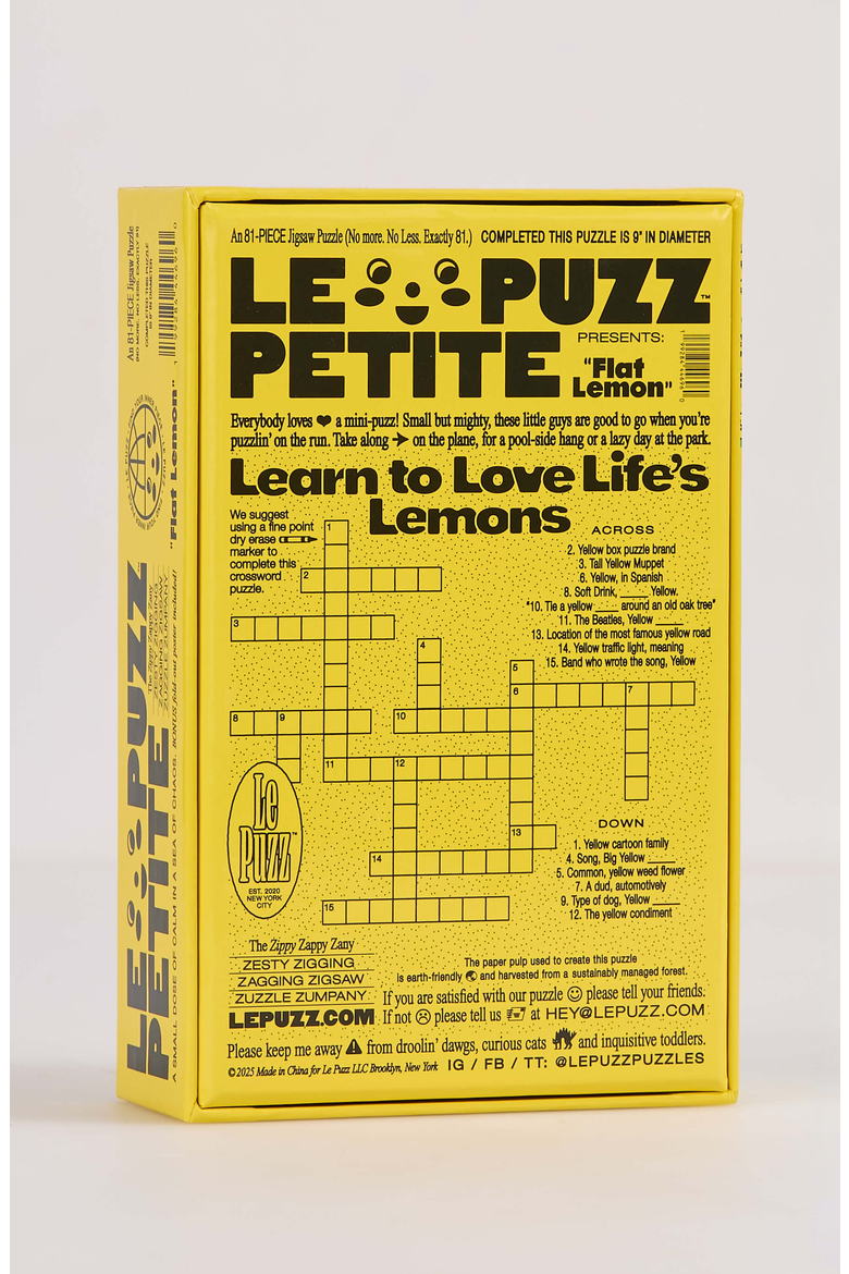 Flat Lemon 81 Piece Mini Jigsaw Puzzle, Alternate, color, None