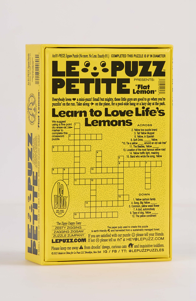 Le Puzz Flat Lemon 81 Piece Mini Jigsaw Puzzle, Alternate, color, NO COLOR
