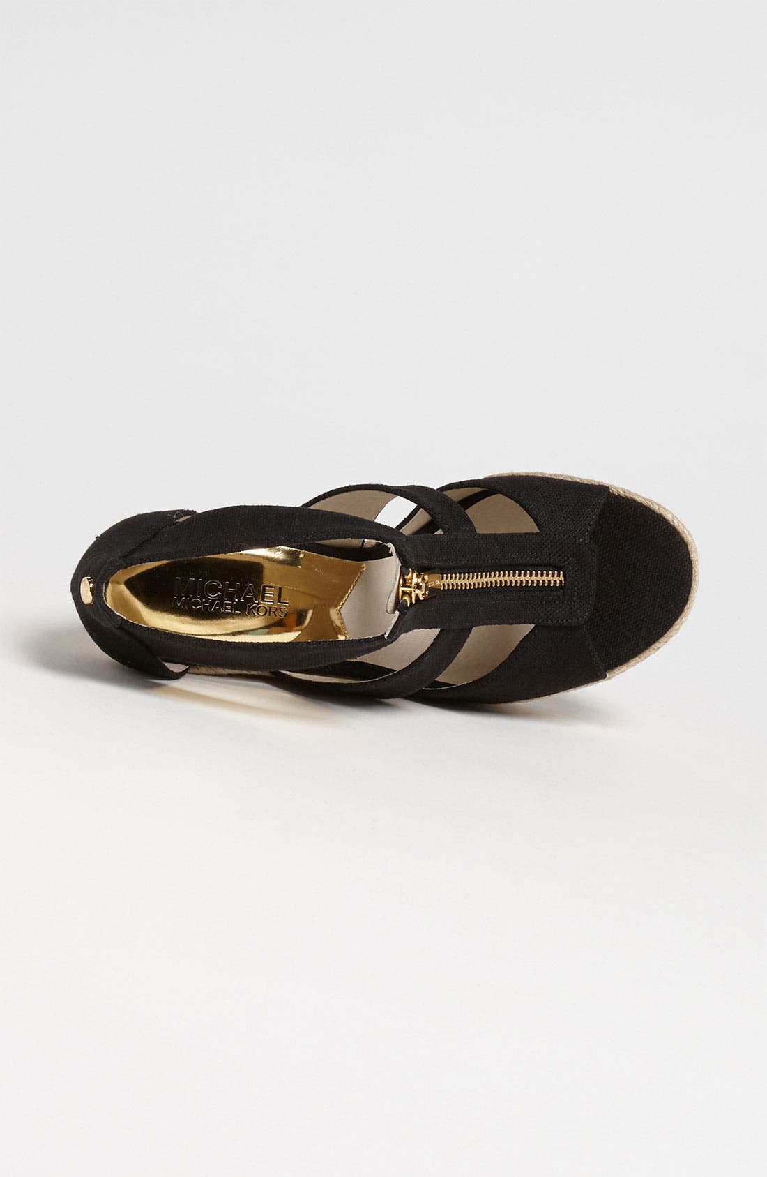 'Damita' Wedge Sandal, Alternate, color, BLACK