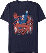 SUPERMAN Men's Superman Festive Pose Graphic T-Shirt