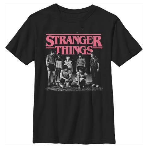 Boy's Stranger Things Title Logo Faded  Graphic T-Shirt