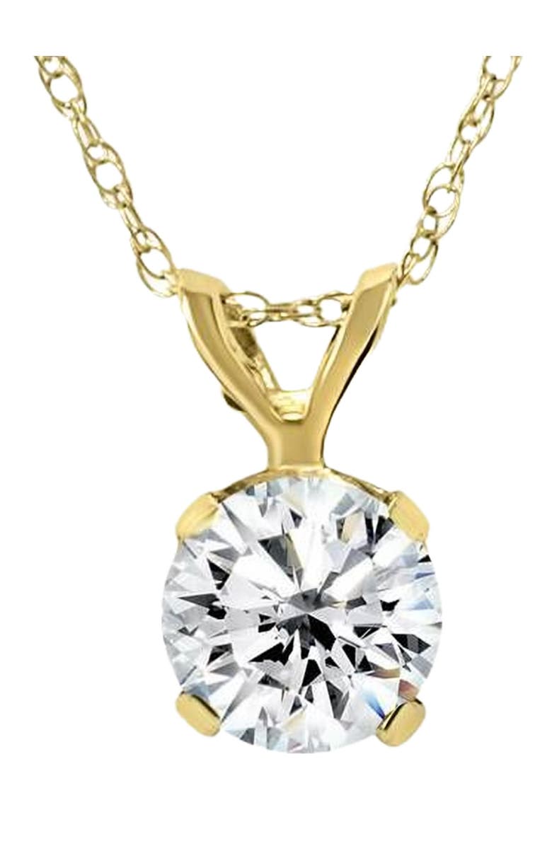 Bliss Diamond 1/5Ct Lab Grown Solitaire Diamond Pendant 14k Gold Necklace, Main, color, 
