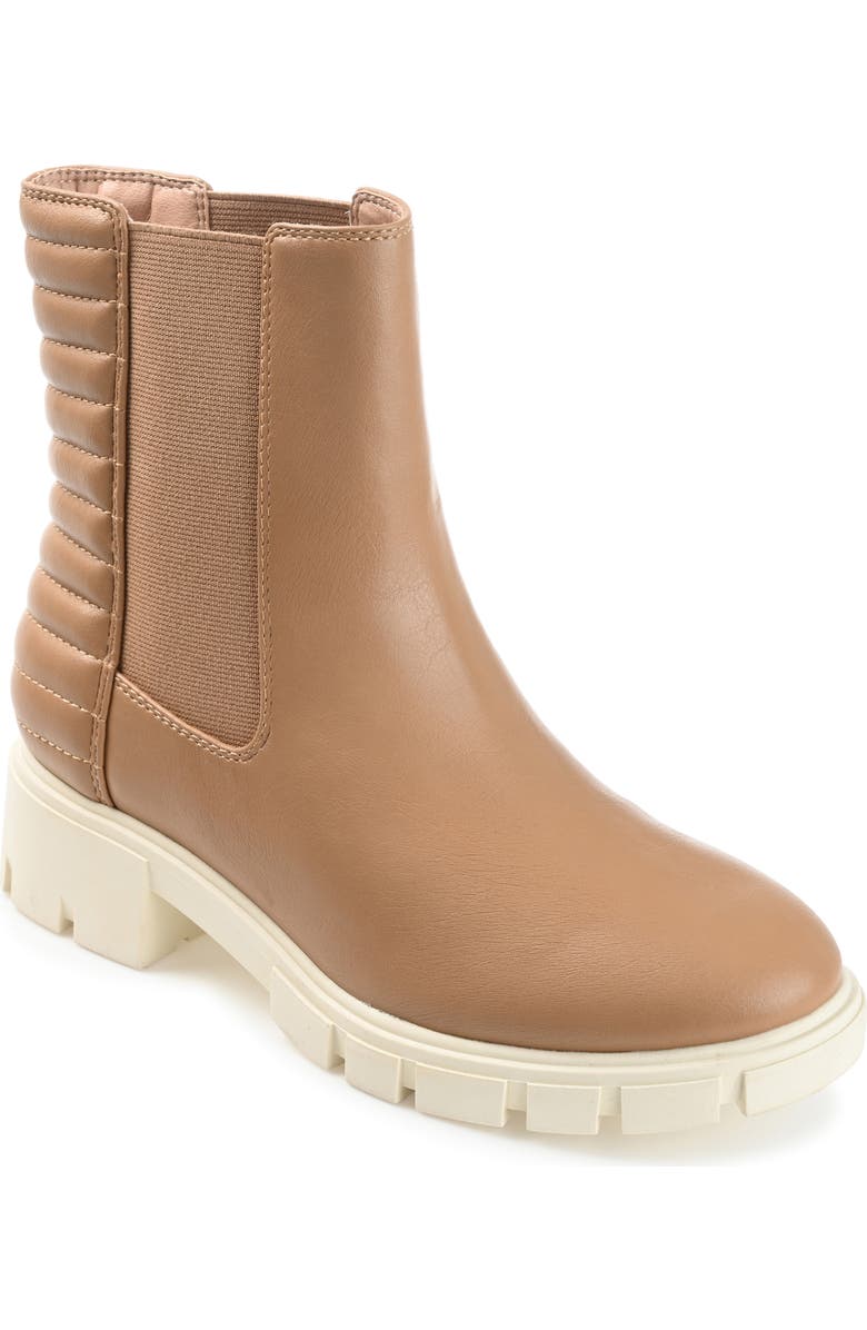Journee Collection Tatiana Lug Sole Chelsea Boot, Main, color, Brown