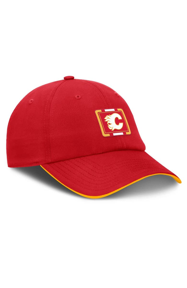 FANATICS Men's Fanatics Red/Gold Calgary Flames Authentic Pro Ripstop Adjustable Hat, Alternate, color, Red