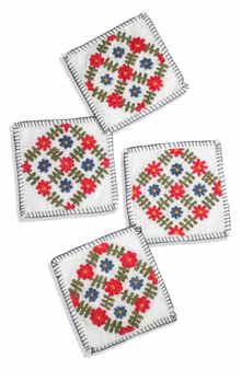 Tiramisu Embroidered Set of 4 Cocktail Napkins