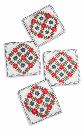 Tiramisu Embroidered Set of 4 Cocktail Napkins