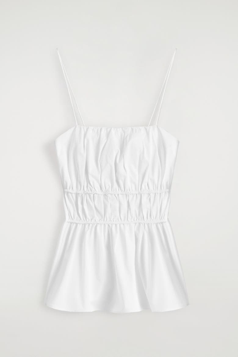 Gathered Cotton Top, Alternate, color, WHITE