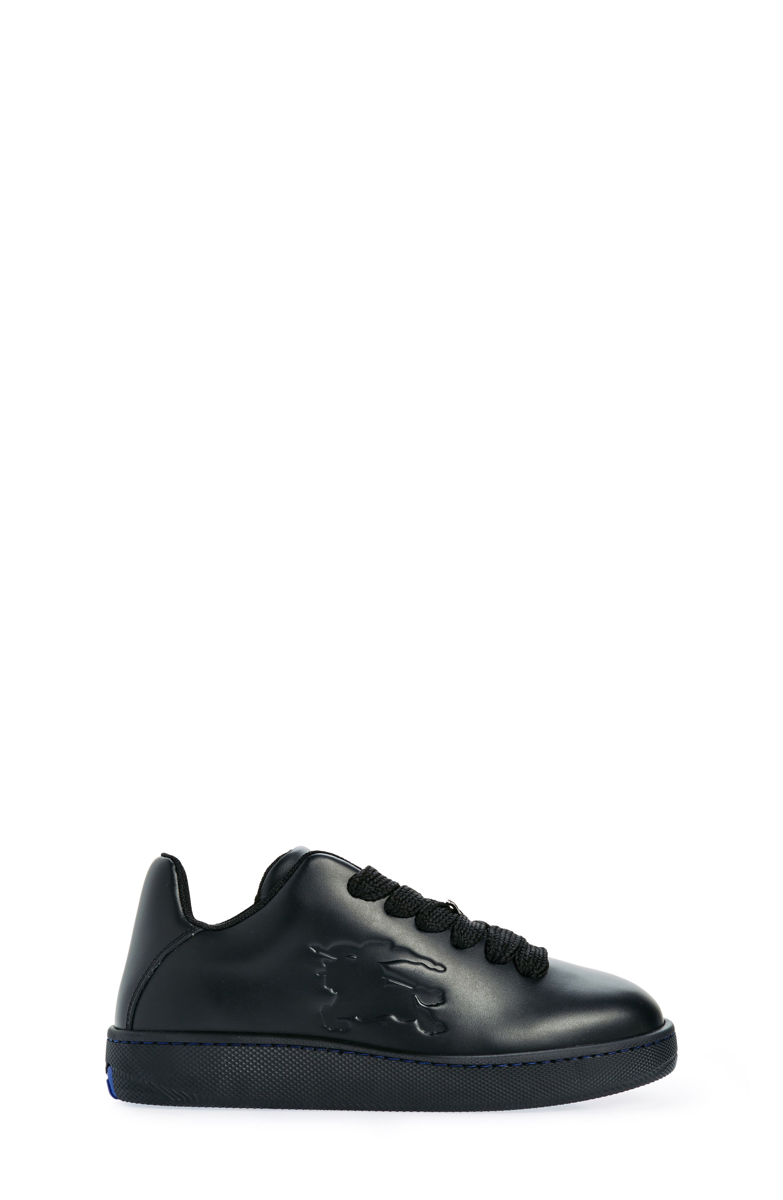 Leather Box Sneaker, Alternate, color, BLACK