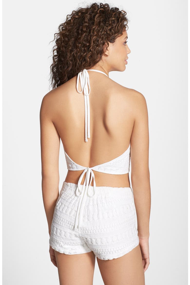 'Mystic Spell' Crop Halter Top, Alternate, color, OFFWHITE