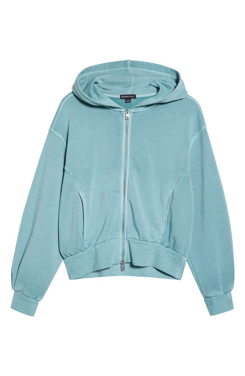 Beyond Yoga Fade Out Full Zip Hoodie, Alternate, color, Washed Teal Sea