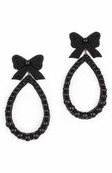 Darana Beaded Bow Drop Earrings