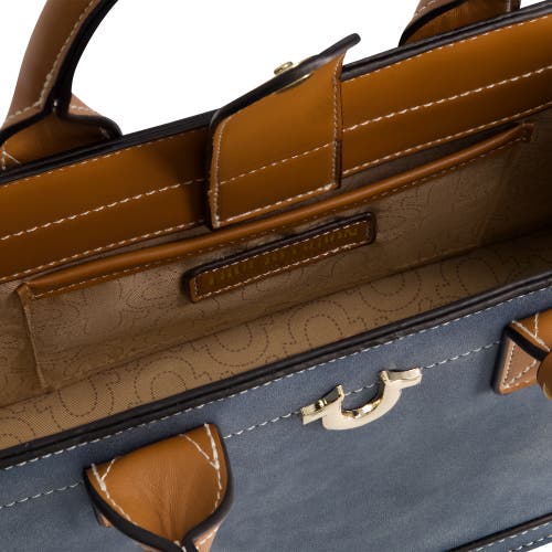 True Religion Modern Edge Suede Tote In Blue