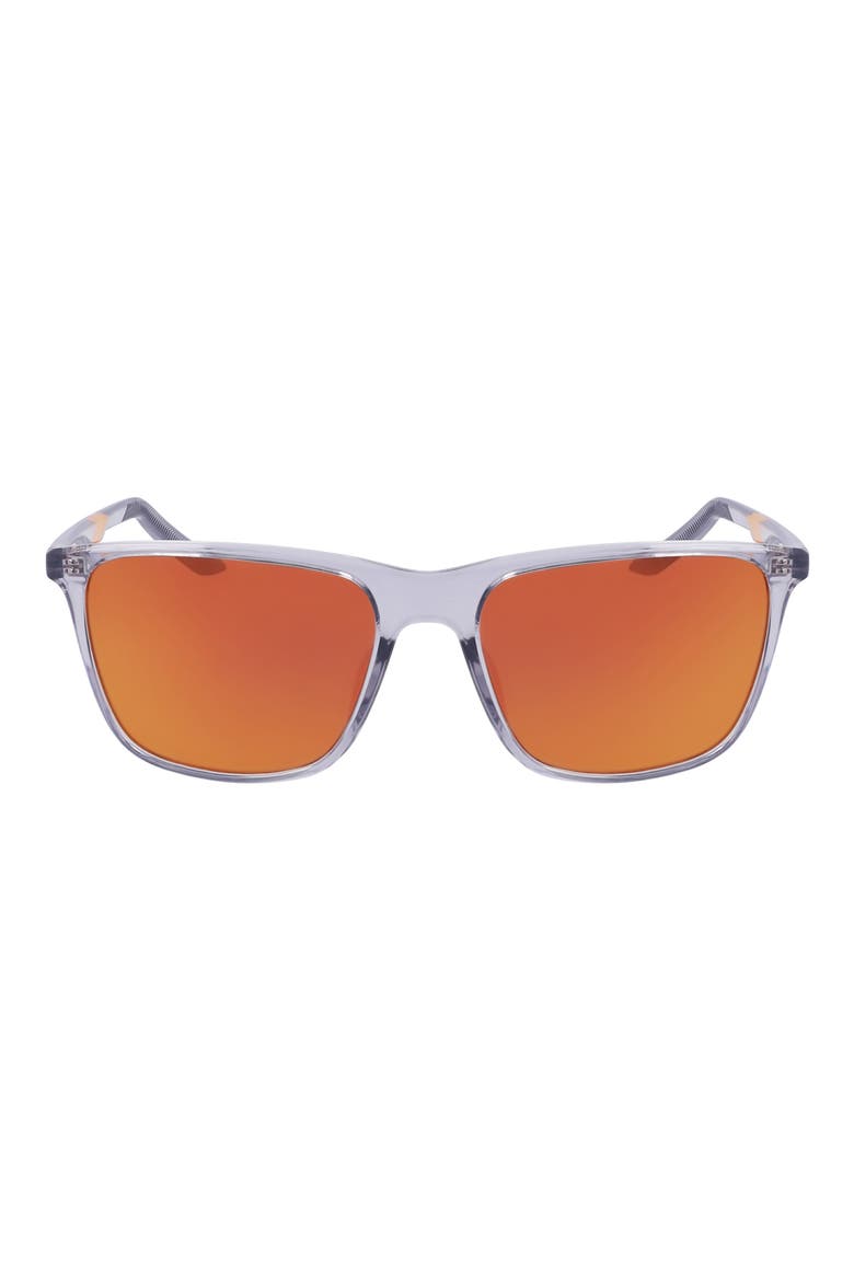 State 55mm Mirrored Square Sunglasses, Main, color, WOLF GREY/ ORANGE MIRROR