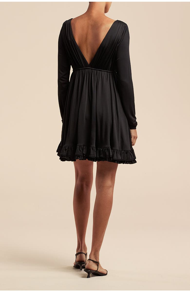 Rebecca Taylor Babydoll Long Sleeve Dress, Alternate, color, Black