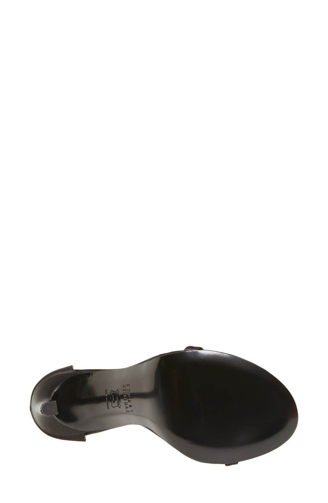 'Nudist' Sandal, Alternate, color, BLACK SATIN