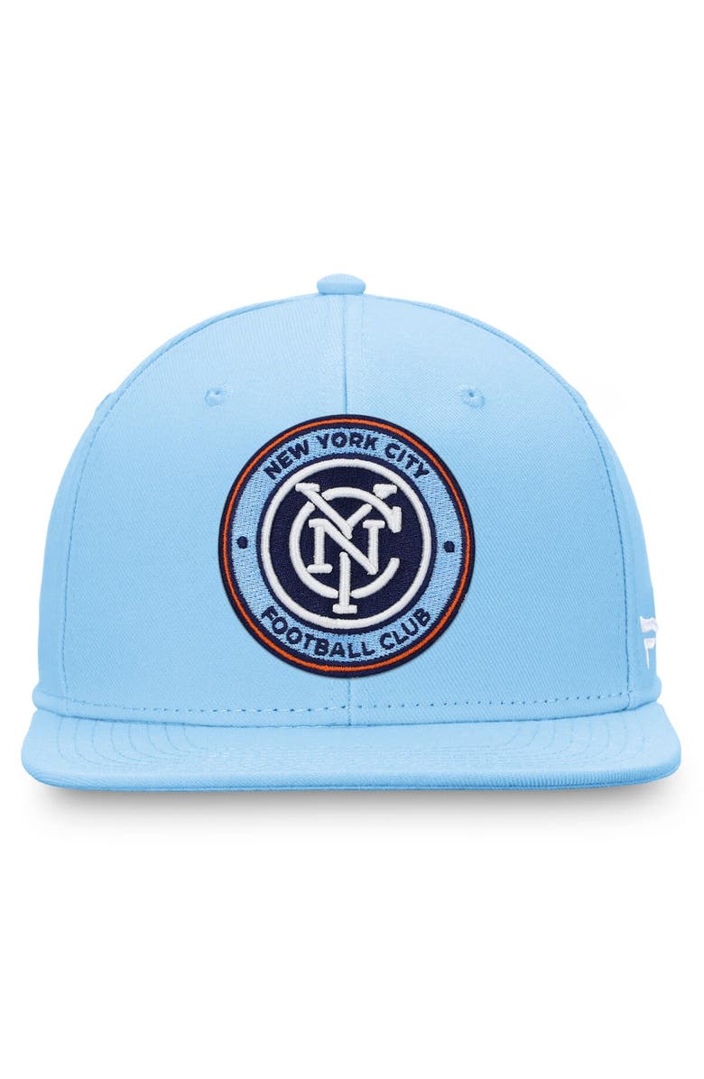 FANATICS Men's Fanatics Branded Blue New York City FC Emblem Snapback Hat, Alternate, color,