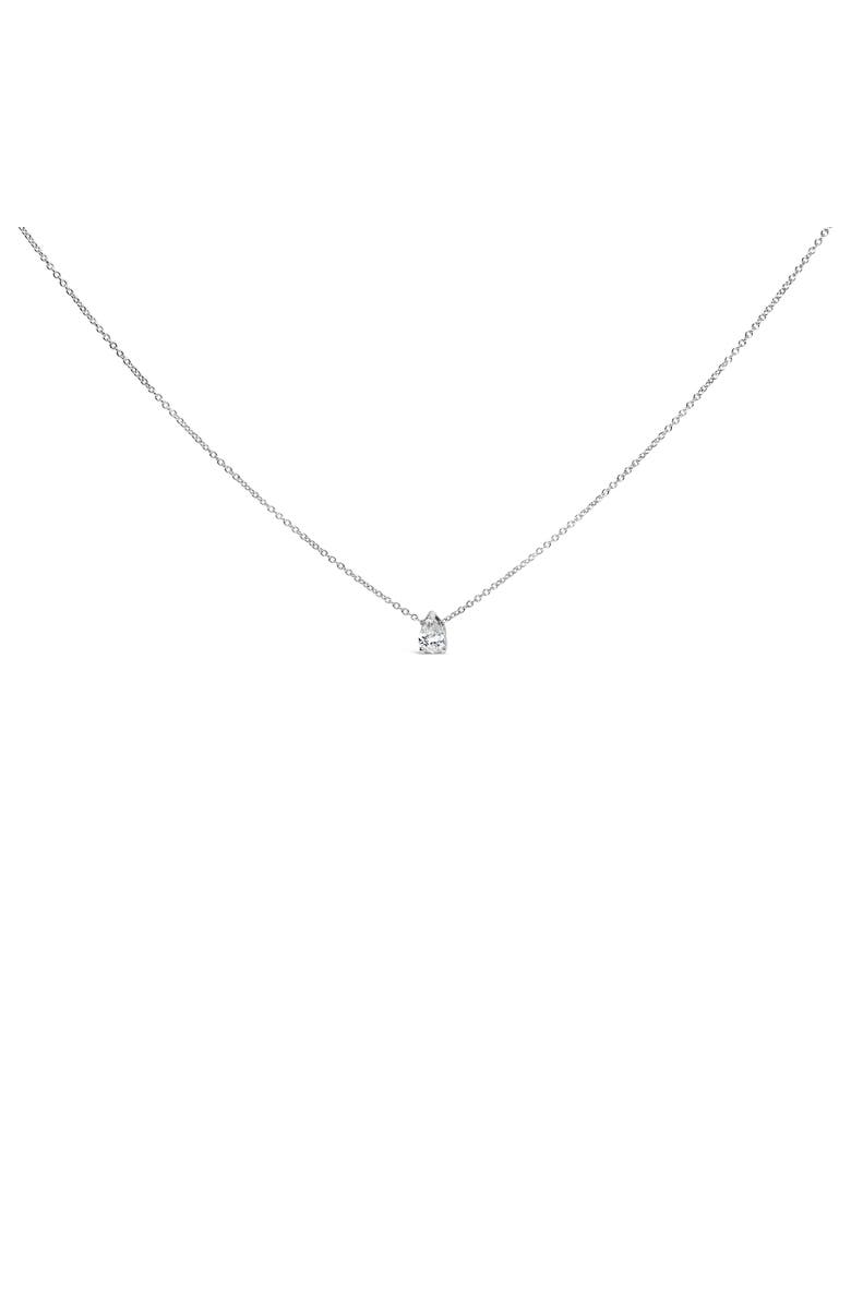 Haus of Brilliance 14K White Gold 1/2 Cttw Pear Shape Lab-Grown Diamond Solitaire Pendant Necklace, Alternate, color, White