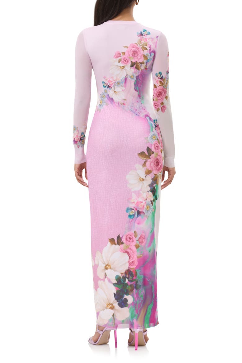Didi Long Sleeve Mesh Maxi Dress, Alternate, color, MARBLE FLORAL