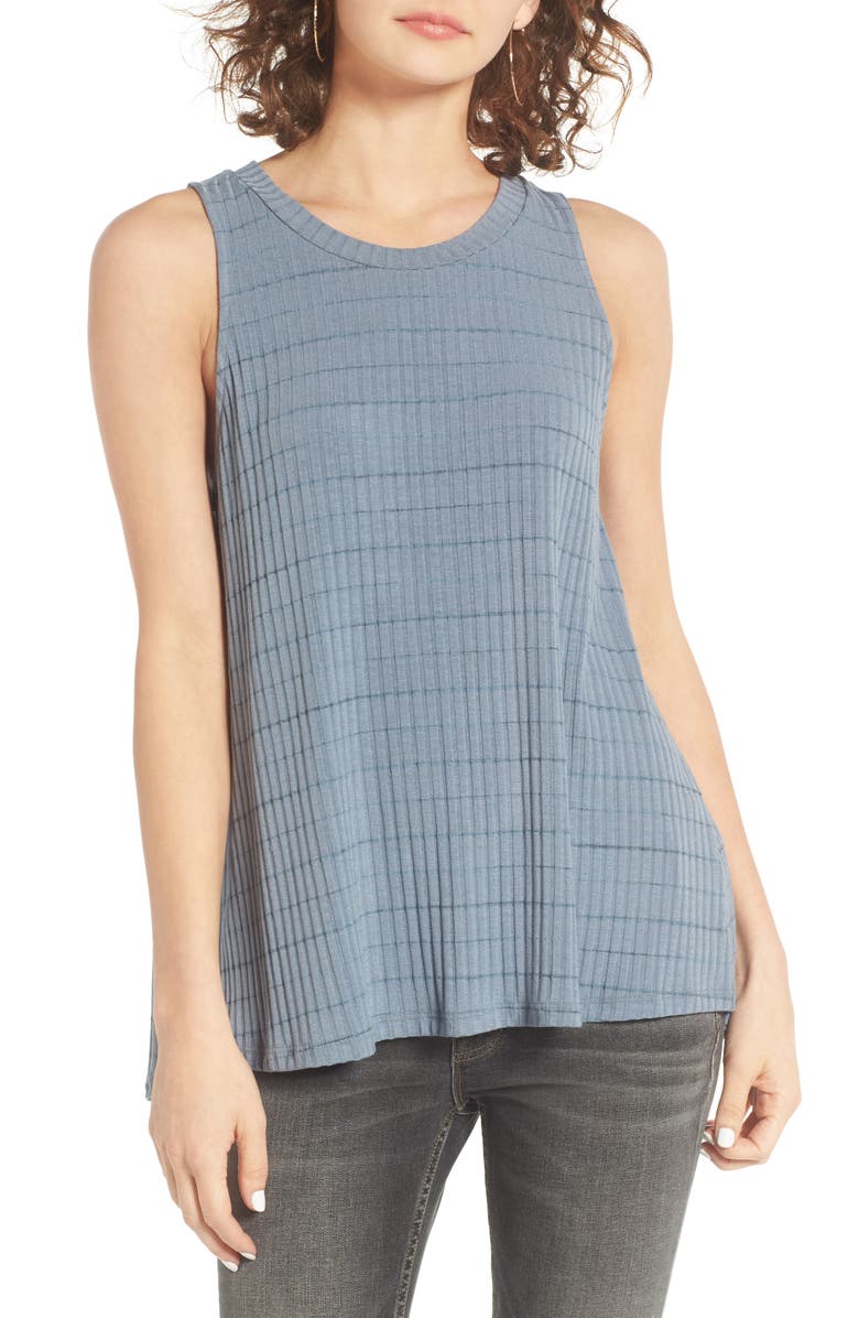 All in Favor Open Back Rib Knit Tank, Main, color, 