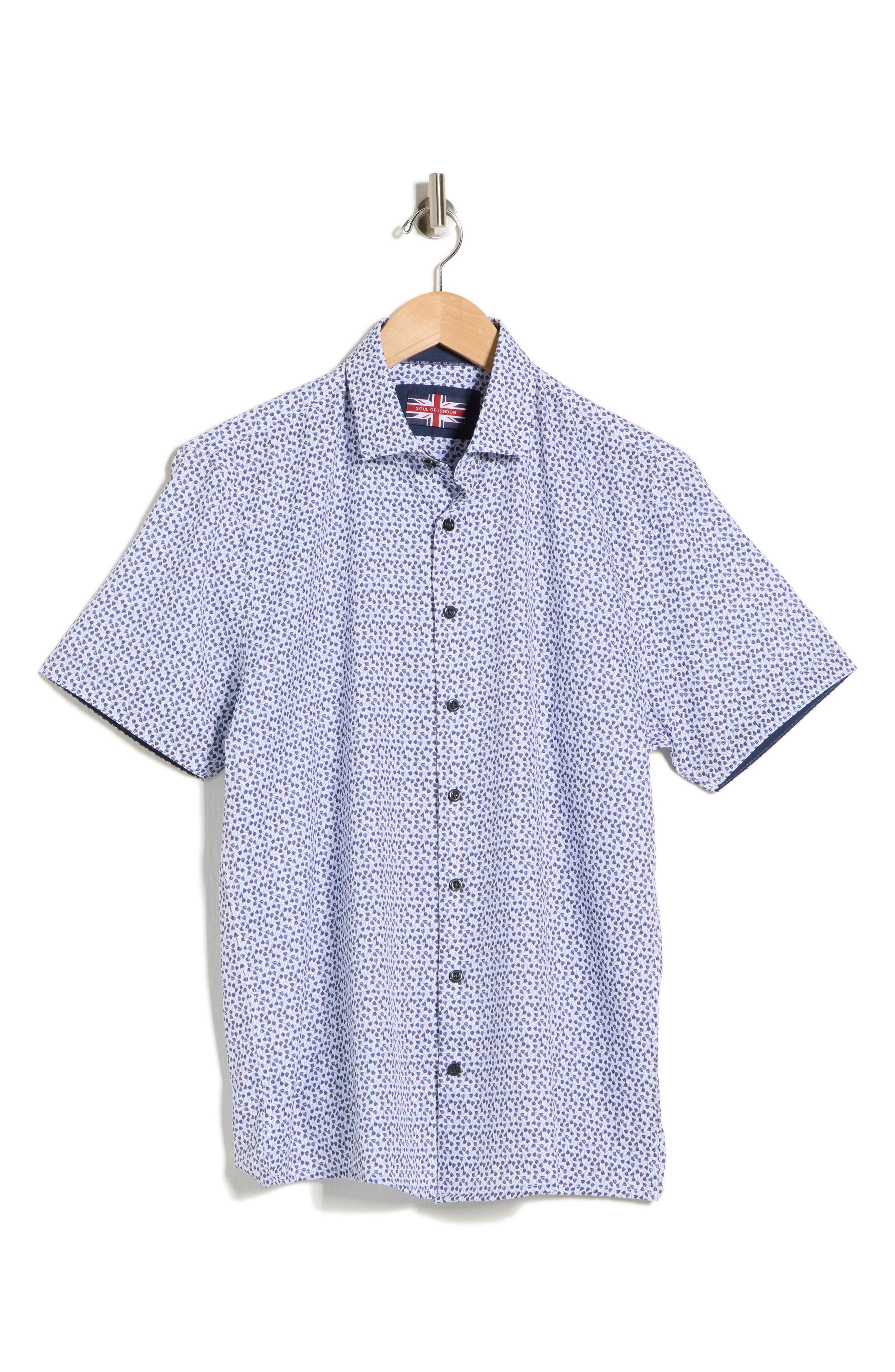 SOUL OF LONDON Microfiber Short Sleeve Sport Shirt