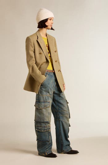 Golden Goose Distressed Wide Leg Cargo Jeans | Nordstrom