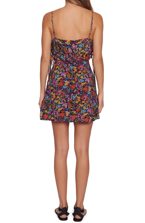 Lost + Wander Flora Garden Print Minidress In Black Lavender