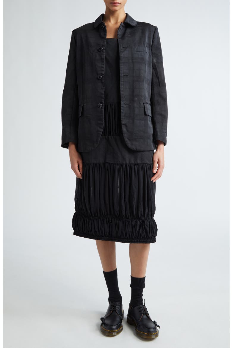 Jacquard Check Blazer, Alternate, color, BLACK