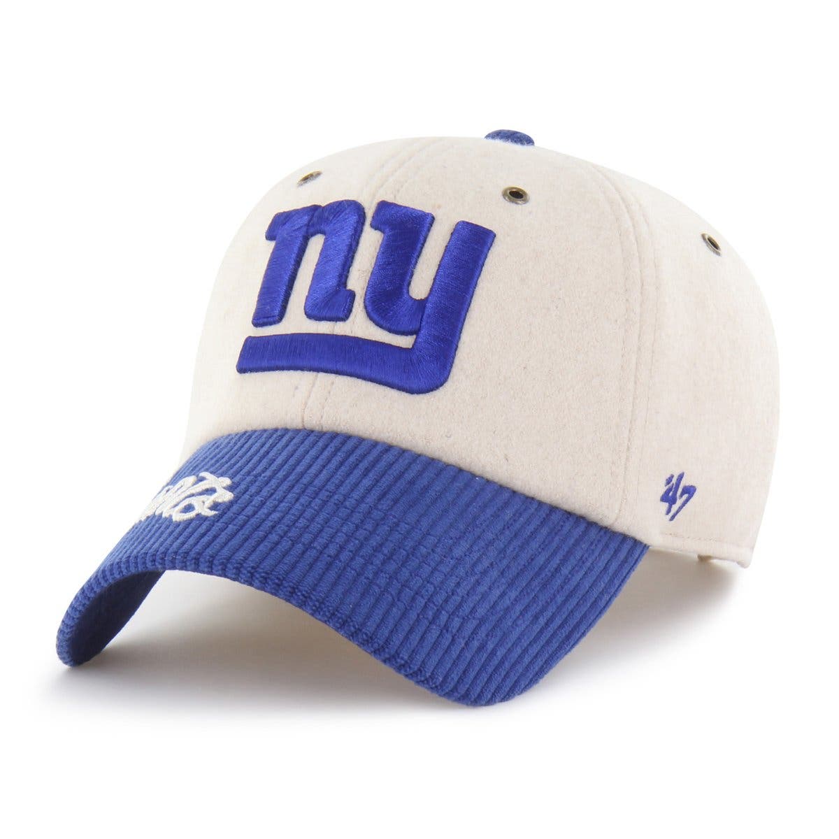 '47 Women's '47 Natural/Royal New York Giants Rope Script Clean Up ...