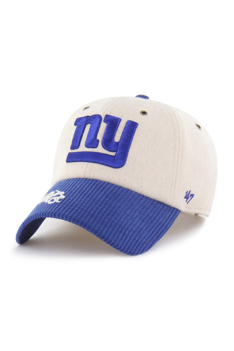 Women's '47 Natural/Royal New York Giants Rope Script Clean Up Adjustable Hat, Alternate, color, Natural
