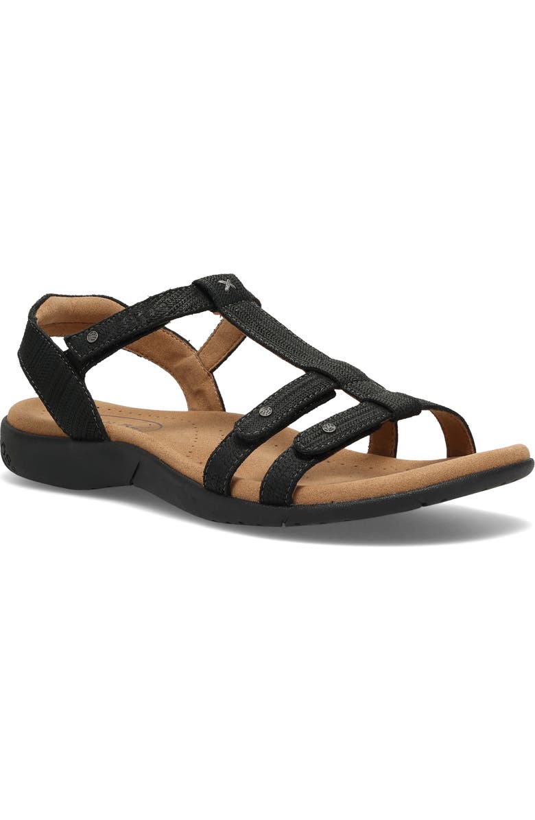 Taos Trophy 2 Sandal, Main, color, Black Leather