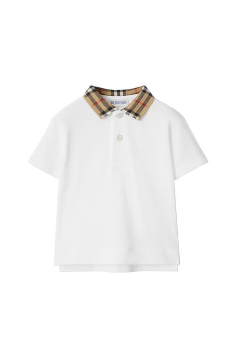 Check Collar Cotton Polo Shirt