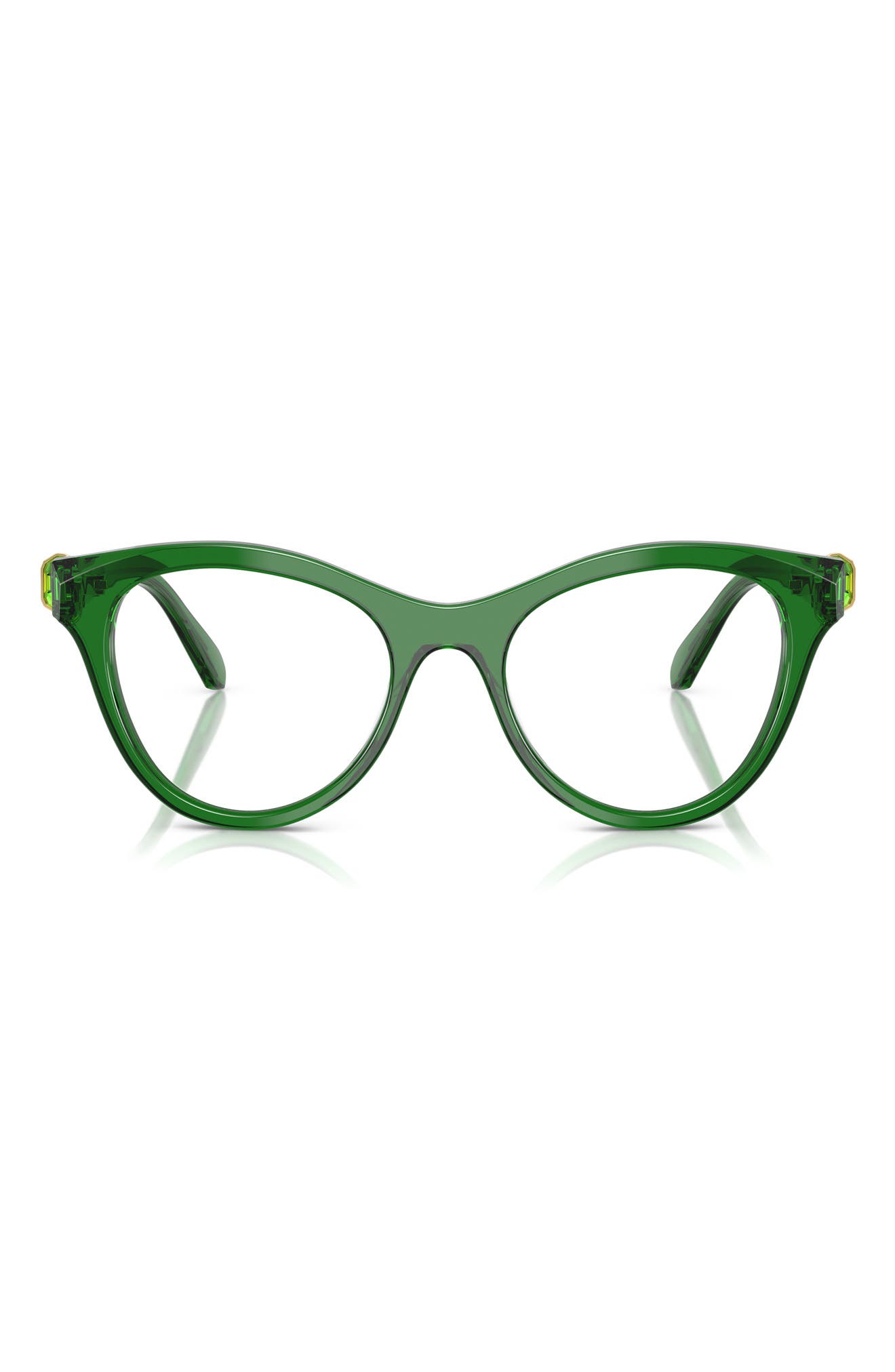 Swarovski 50mm Round Optical Glasses in Transparent Green 